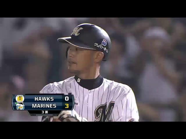 3回裏 マリーンズ・福浦 第2打席もタイムリーヒット!!  2014/7/16 M-H
