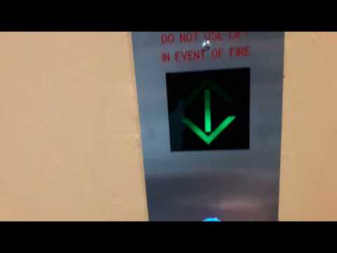 1980s Otis Series 1 Traction Lift (Mod Otis With Blue, Green & White Dewhurst US-95)