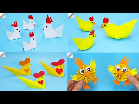 How to Make a Paper Chicken Easter paper Crafts Easy paper crafts