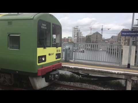 Irish Rail DART 8510 EMUs 8614/8613 + 8612/8611 arrive at Grand Canal Dock for Greystones (28/7/17)