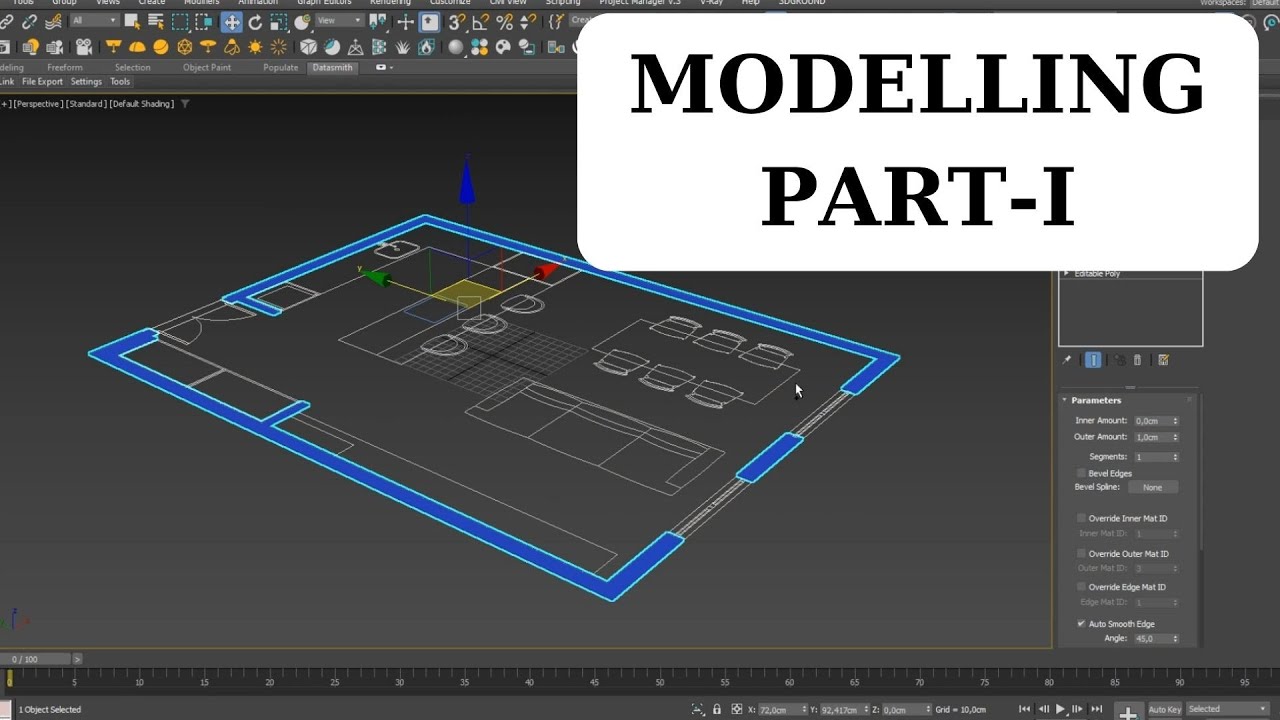 How to model a flat in 3dsmax - Architectural Modeling - Part 1