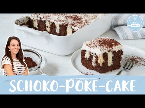 Schoko-Poke-Cake | mit Pudding gefüllter Trendkuchen 🤩 I Cremige Schokobombe 🍫 | Einfach Backen