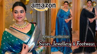 Amazon Wedding wear Saree, Bangles & Footwear haul @PoojaRikichoyal 