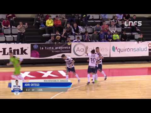 Gol Adrián Ortego (3-2) en el Ríos Renovables Zaragoza - Gran Canaria. 1Div, J27
