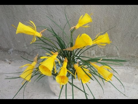 ABC TV | How To Make Narcissus Bulbocodium Paper Flowers From Crepe Paper - Craft Tutorial