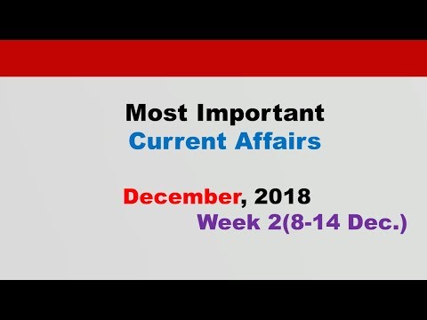 December 2018 Week 2(8-15 Dec.) Current Affairs[English][PART I]