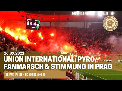 Union International: Fanmarsch, Stimmung & Pyro bei Slavia Prag! 16.09.2021 Eisern Union Conference
