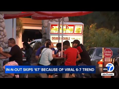 In-N-Out removes number 67 from order system due to viral 6-7 trend
