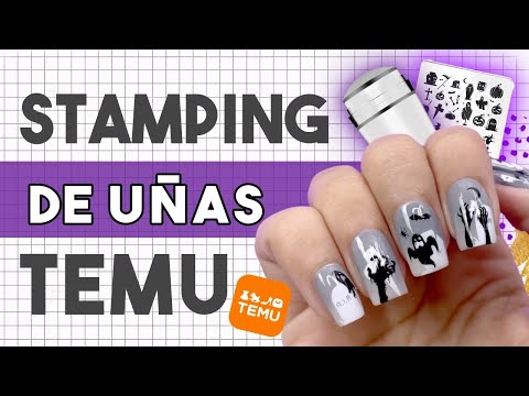 ¿FUNCIONARÁN? · PLACAS Y SELLOS DE UÑAS DE $1 · TEMU 💅🏼