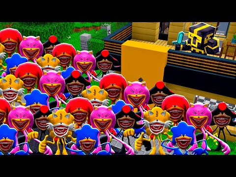 APOCALIPSIS DE PERSONAJES DE SHIN SONIC EN MI CASA EN MINECRAFT 😱