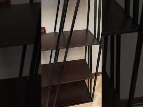 Стеллаж 0,8 boston "Ларго"(Металл Черная шагрень/Дуб шамони светлый)-MS/Бст