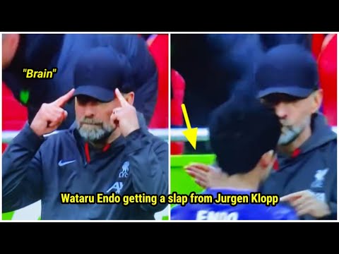 Wataru Endo getting a lovely slap from Jurgen Klopp ❤✋| Brentford vs Liverpool 1-4