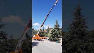 Ankara mezar yapımı vinç ile blok mezar montajı