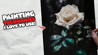 PAINT with me: A ROSE in a DARK FOREST (all the techniques!)