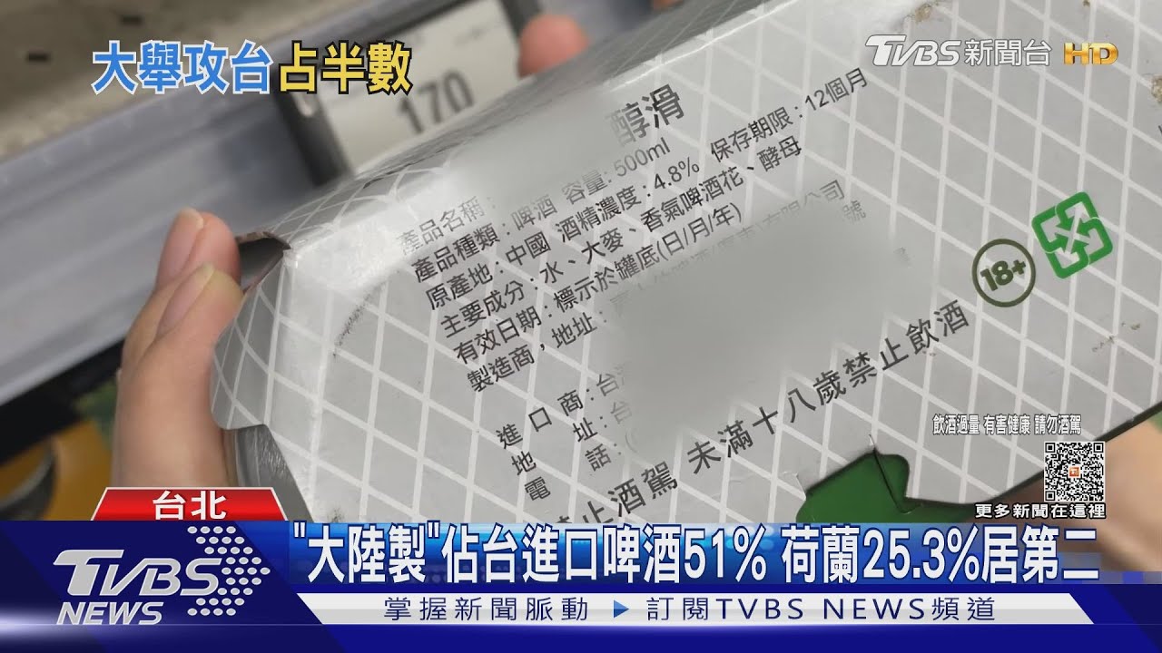 「大陸製」佔台進口啤酒51% 荷蘭25.3%居第二