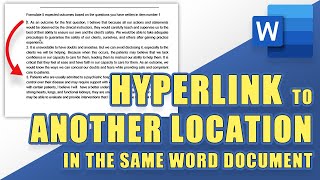 How to HYPERLINK to a Specific Location Within the SAME Word Document (EASY!)