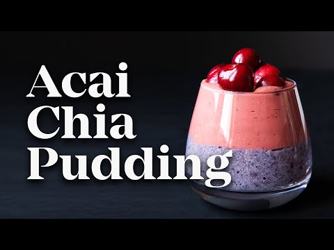 Layered Acai White Chia Pudding Parfait | Easy Vegan Chia Pudding Recipe