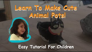 How To Make Cute Animal Pinch Pots! Easy beginner Tutorial For Children!