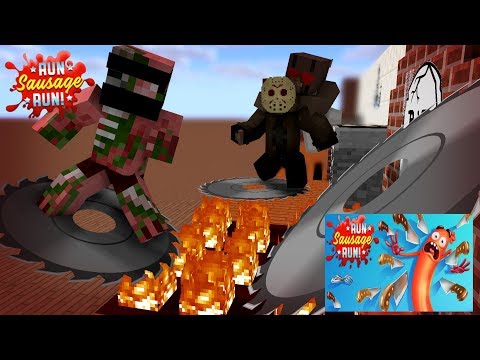Monster School: Run Sausage Run Challenge - Minecraft Animation