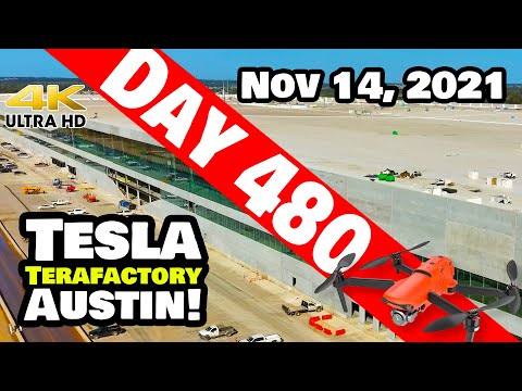 Tesla Gigafactory Austin 4K  Day 480 - 11/14/21 - Tesla Terafactory - DRONE FLIGHT OVER GIGA TEXAS!