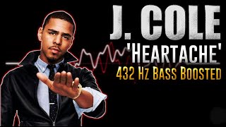 J. Cole- Heartache BASS BOOSTED | The Warm Up (432 Hz)(Lyric Video)[8D Audio]