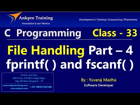 C language Class 33 File handling in c programming language fprintf and fscanf Part 4