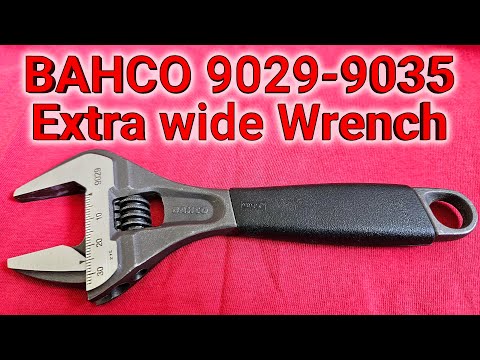 Bahco 9029 9035 Wide Opening Adjustable Wrench Rubber Handle Phosphate Finish