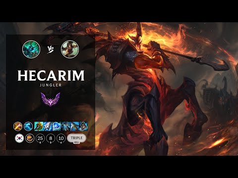 Hecarim Jungle vs Nidalee - KR Master Patch 12.18