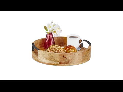 Plateau de service Noir - Marron - Fer - 35 x 8 x 35 cm