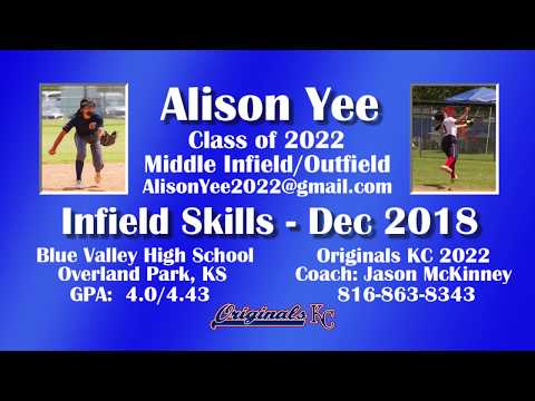 Alison Yee MI 2022 Infield Skills Dec 2018