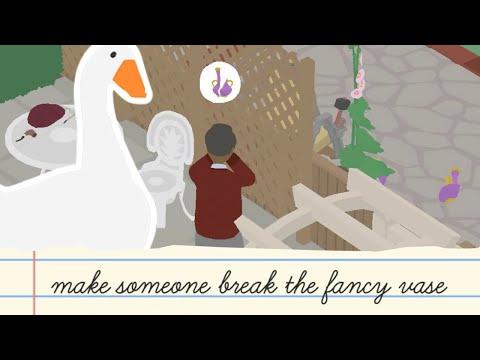 make someone break the fancy vase [ Untitled Goose Game FAST Walkthrough ]