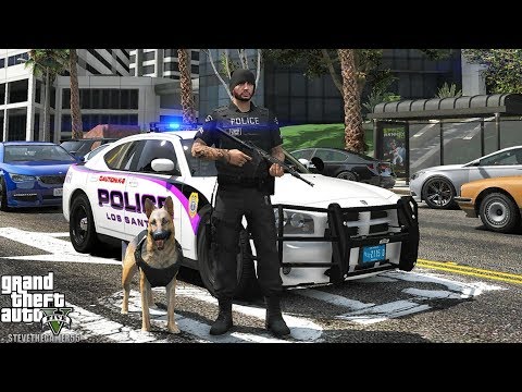GTA 5 MODS LSPDFR 1027 - K9 CITY PATROL!!! (GTA 5 REAL LIFE PC MOD)