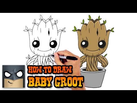 How to Draw Baby Groot | Guardians of the Galaxy