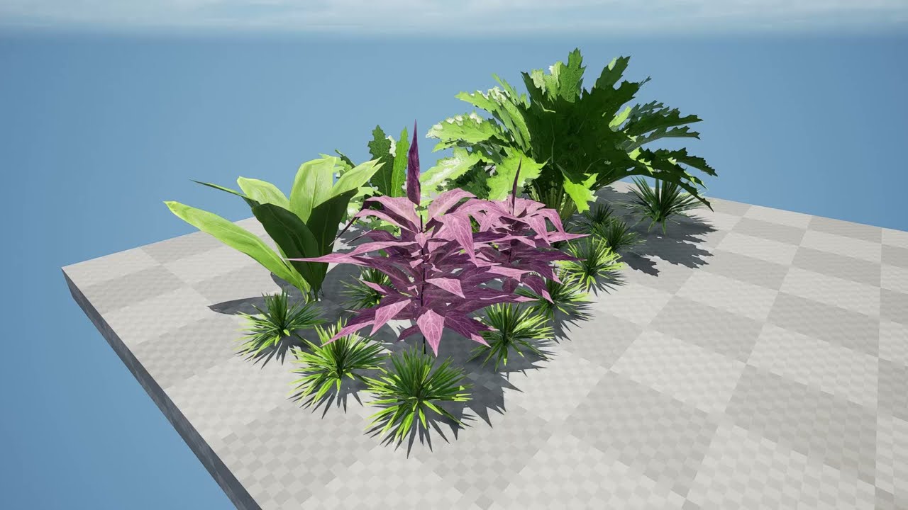 Vivid Tropical Plants 3D Model