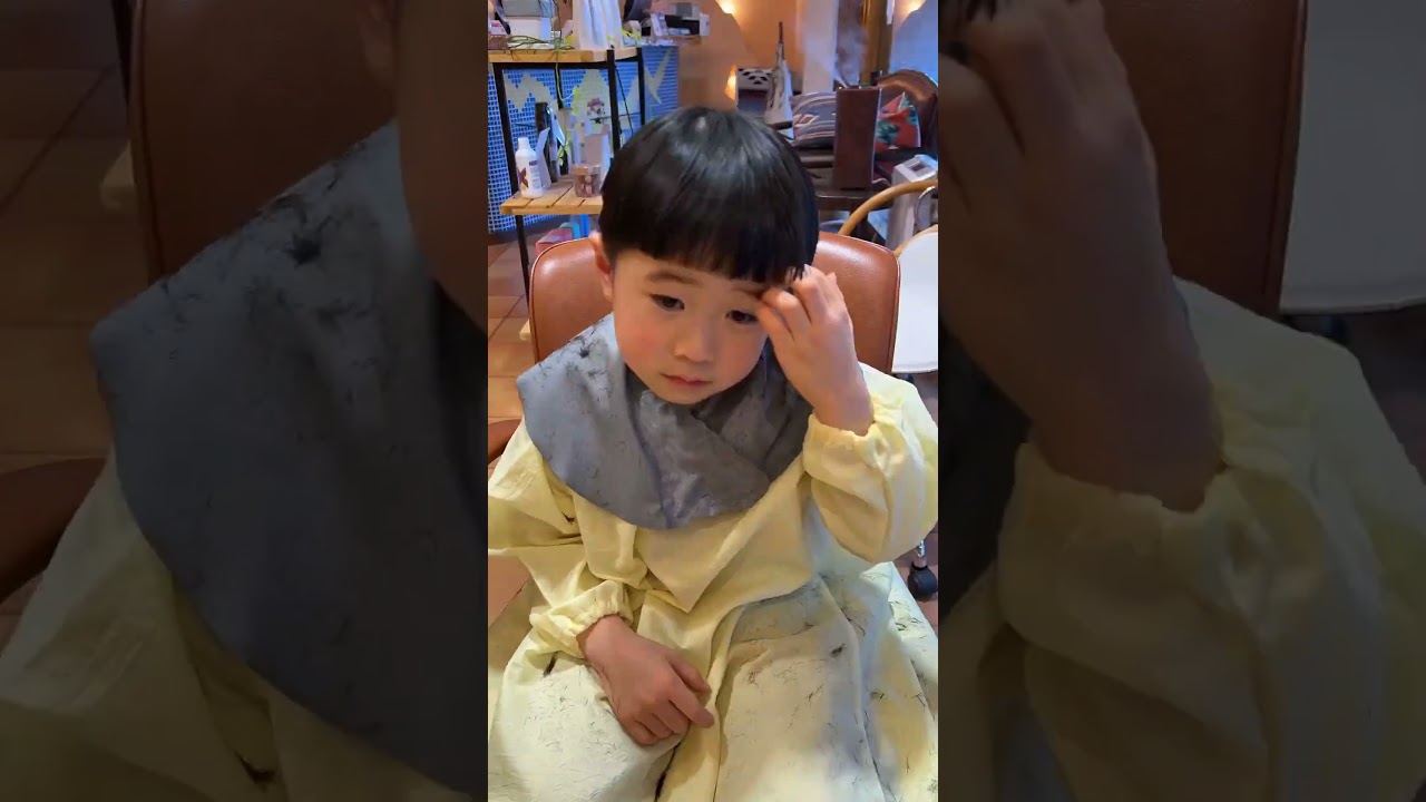 4歳児　坊ちゃんフェード　頑張ったね🥺
