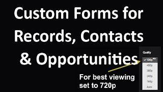 Custom Fields for Records, Contacts and Opportunities