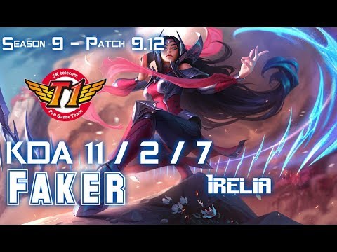 SKT T1 Faker IRELIA vs TWISTED FATE Mid - Patch 9.12 KR Ranked