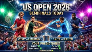 US Open 2026 Semifinals Today! Zverev vs Khachanov & Tiafoe vs Shelton | Final Four Battle