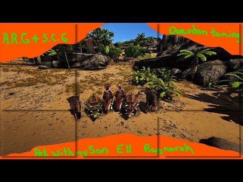 Ark survival evolved with my Son E11 Daeodon taming {The Hell Pig}