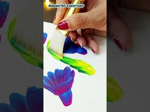 Unlock your creativity with the Flat Brush Painting technique and discover the vibrant Flowers 🩷🌱