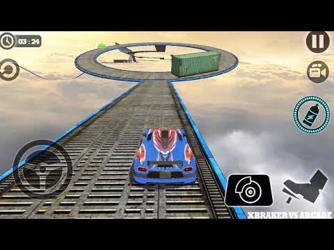 Impossible Stunt Car Tracks 3D: Blue Car Driving Stunts Levels 8, 9 and 10 - Android GamePlay 2019