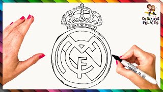 Cómo Dibujar El Escudo Del Real Madrid Paso A Paso ⚽ Dibujo Fácil Del Escudo Del Real Madrid