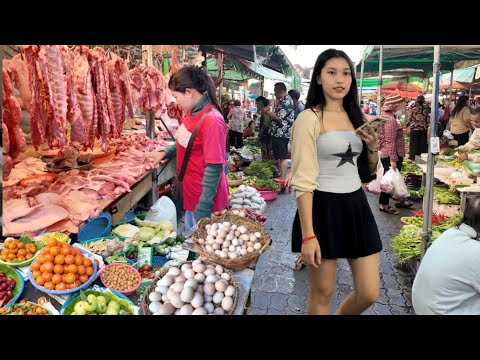 Amazing CAMBODIAN Street Food 2026 - Inside Walking Tour Boeung Trabaek Market, Phnom Penh