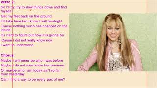 Every Part Of Me Hannah Montana Lyrics