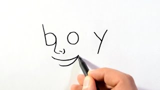 How To Turn Words Into Cartoons - Word Boy To A Boy Drawing (Wordtoons)