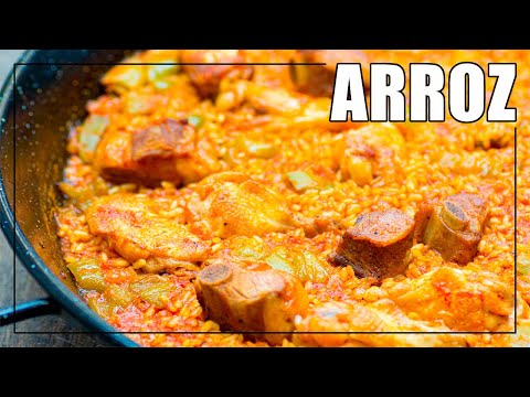 Cómo hacer PAELLA de CARNE ► Arroz con Costilla de cerdo y pollo... 😍😍😍