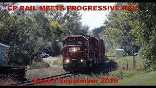CP Rail meets Progressive Rail Trains at Nesbit Sep 2016 with Tripod Trouble [shaky at first]