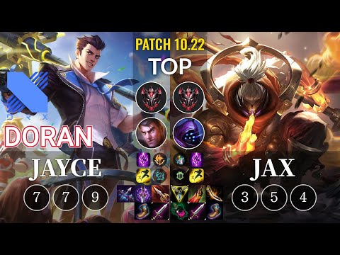 DRX Doran Jayce vs Jax Top - KR Patch 10.22