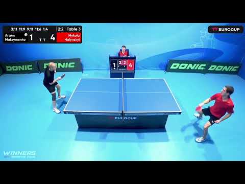 12:25 Artem Maksymenko 2 - 3  Mykola Halynskyi 11.04.2023 TT Euro.Cup Ukraine Star