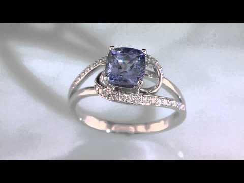 Tanzanite & Diamond Ring in 14k White Gold